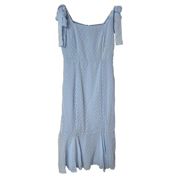 NWT Lulus Bimini Periwinkle Blue‎ Swiss Dot Tie-Strap Midi Dress Size Small - Picture 1 of 6